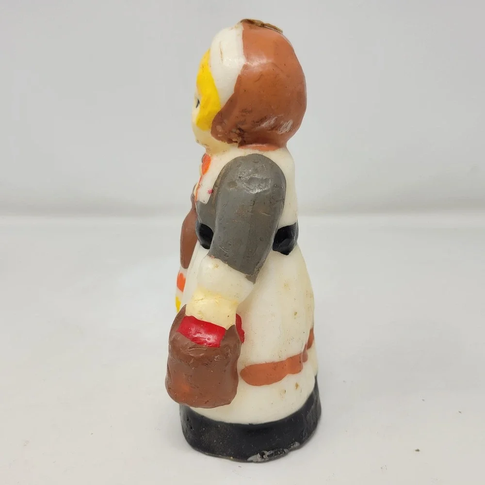 Vintage‎ Thanksgiving Pilgrim Man Woman and Turkey Figural Candle Set of 4